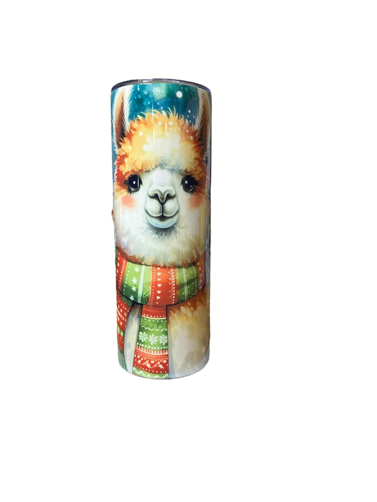 Cute Christmas Llama tumbler stainless steel 