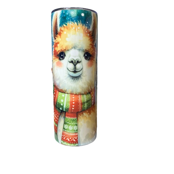 Cute Christmas Llama tumbler stainless steel 