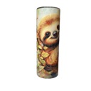  Cute sloth tumbler w/ straw stainless steel skinny 20oz insulated 