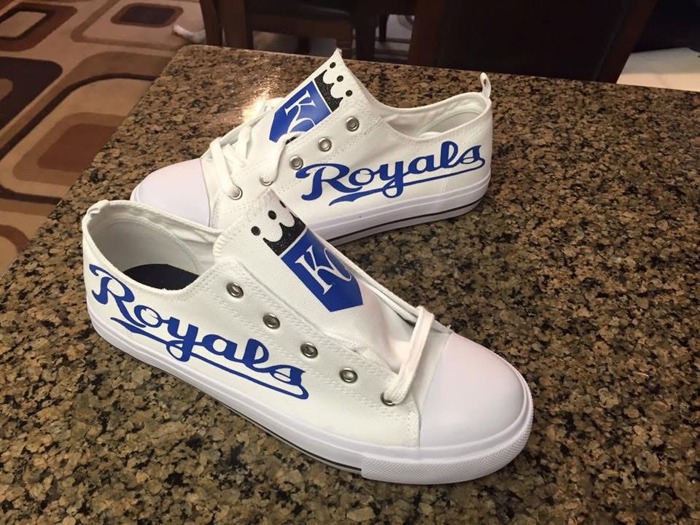 Royals canvas tennis shoes baseball tennis shoes custom orders welcome 
