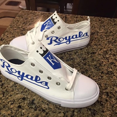 Royals canvas tennis shoes baseball tennis shoes custom orders welcome