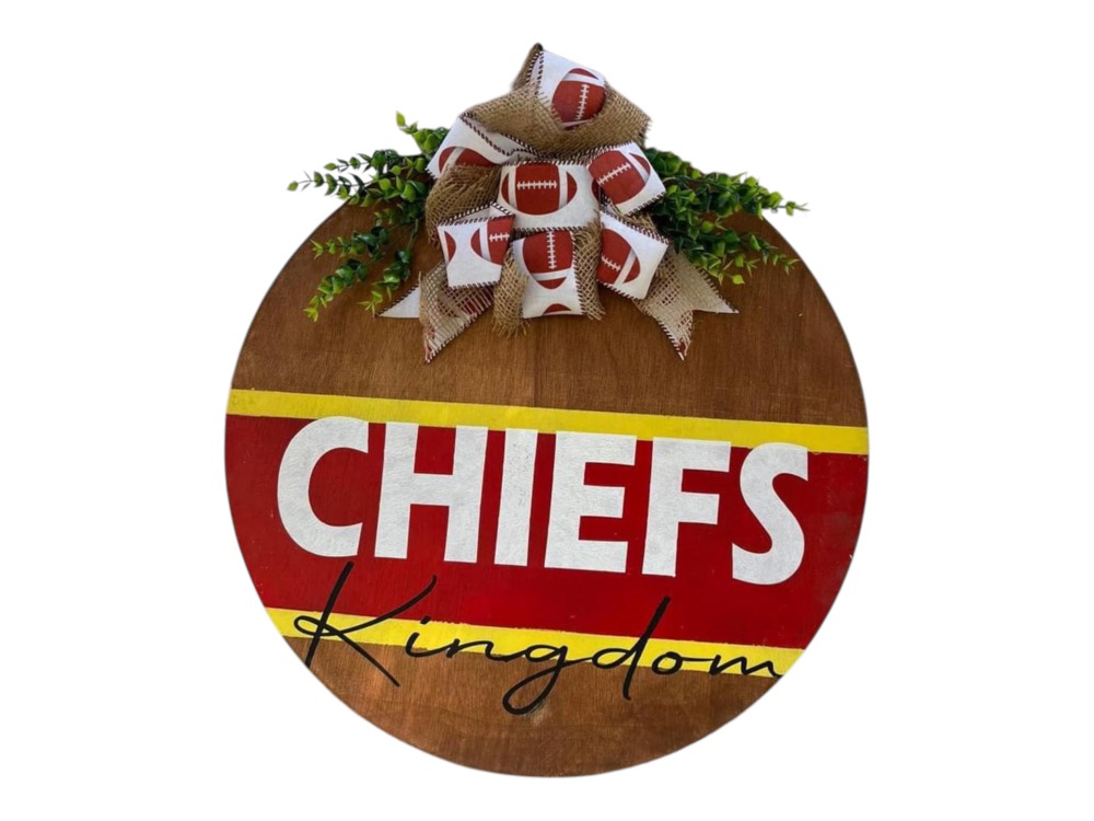 Kansas City Chiefs kingdom football season door hanger large 