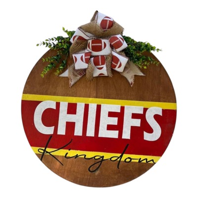 Kansas City Chiefs kingdom football season door hanger large 