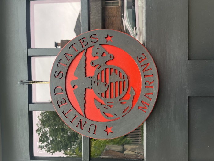 Laser engraved United States marine door hanger 