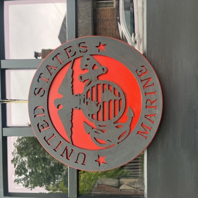 Laser engraved United States marine door hanger 
