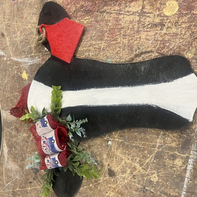 Fourth of July cow head door hanger / custom orders welcome / tag can say welcome / hello etc 
