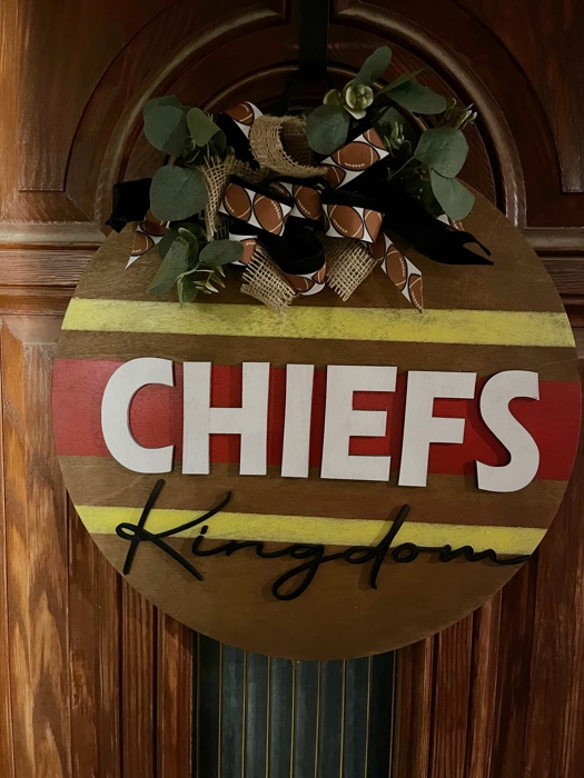 3D chiefs kingdom football door hanger large 21”