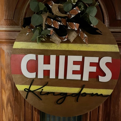 3D chiefs kingdom football door hanger large 21”