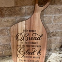  Acts 2:46 they broke bread charcuterie board / wooden cutting board with handle 