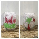  Drink up grinches wine glasses stemmed or stemless funny grinch hand wine glass 