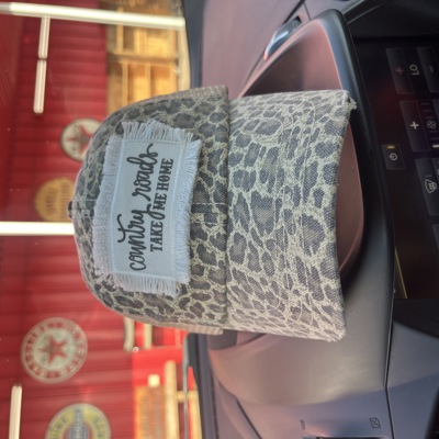Country roads take me home leopard trucker hat quick shipping custom orders welcome bachelorette party hats 
