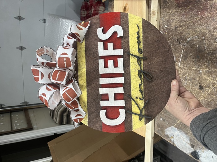 Kansas City Chiefs kingdom door hanger 14” 3D letters custom orders welcome 