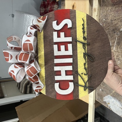 Kansas City Chiefs kingdom door hanger 14” 3D letters custom orders welcome 