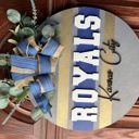  3D 21” Kansas City royals baseball door hanger round wooden door hanger custom orders welcome quick shipping 