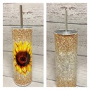  Sunflower design tumbler gold glitter design custom orders welcome 