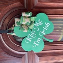  Kiss me I’m Irish door hanger shamrock st Patrick’s day door decor 