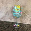  This chick loves wine Easter wine glasses 