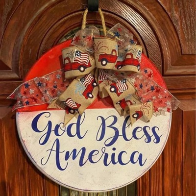 21” God bless America door hanger large 