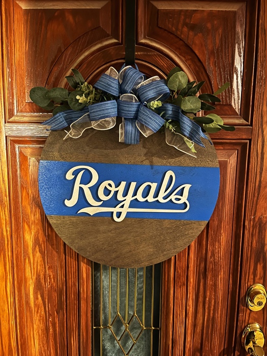 3D Kansas City royals baseball door hanger large 21” custom orders welcome 