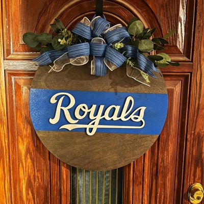 KC Royals Door Hanger Baseball Door Decor custom orders welcome 