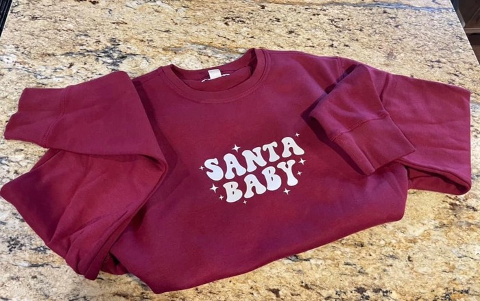 Santa baby sweatshirt Red / White - various sizes / colors 