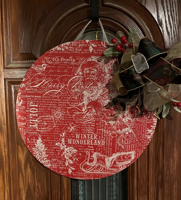 Red Christmas Door Hanger Winter Wonderland 