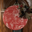  Red Christmas Door Hanger Winter Wonderland 