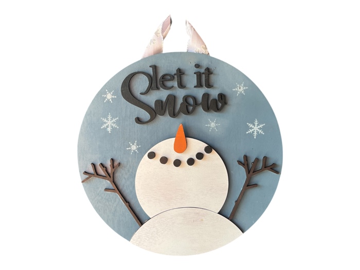 3D let it snow door hanger sign 15” 