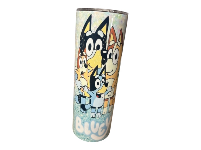 Bluey tumbler 20oz with lid & straw cartoon tumblers 