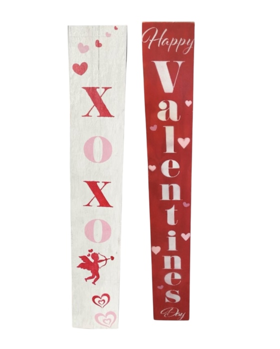 Reversible 5 foot porch signs Valentine’s Day , welcome , Easter etc 