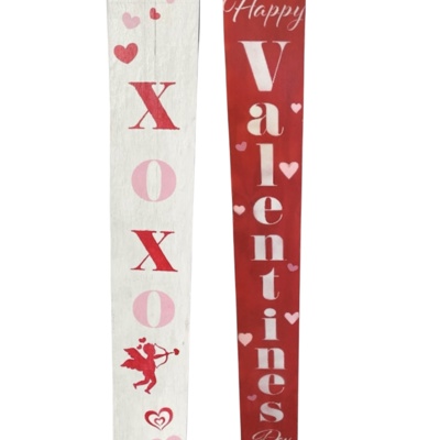 Reversible 5 foot porch signs Valentine’s Day , welcome , Easter etc 