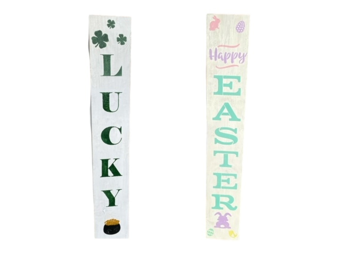 5 foot reversible porch sign 40+ designs happy Easter lucky happy Valentine’s Day 