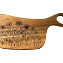  Charcuterie board cutting board with handle wildflower design