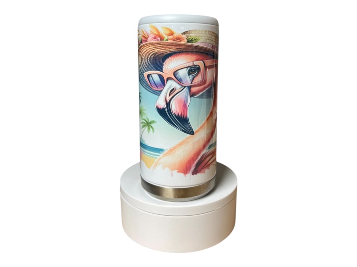 Flamingo seltzer tumbler insulated summer drinkware custom orders 