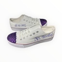  White canvas wedding shoes customizable glitter or no glitter wedding tennis shoes 