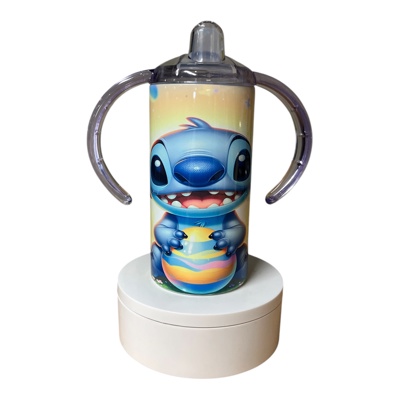 Stitch Easter sippy cup tumbler stainless steel 2 lid styles 12oz