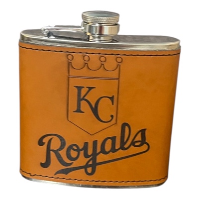 Kansas City royals flask / brown leather flask custom orders welcome 