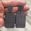 Metallic Gunmetal Joy Clay Earrings