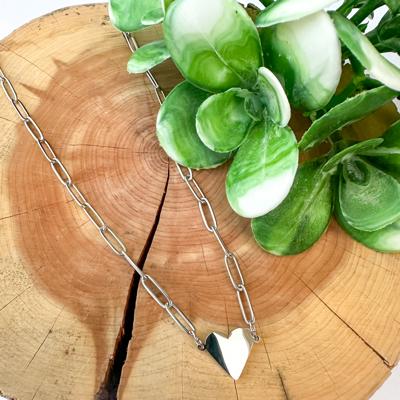 Parperclip chain heart necklace-waterproof