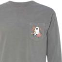 Grey Small Pocket Ghost Graphic Tshirt 