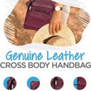 Burgundy Krediz Genuine Leather Cross Body Handbag - Soft & Durable Crossbody Bags- Standard Size