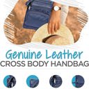 Navy Krediz Genuine Leather Cross Body Handbag - Soft & Durable Crossbody Bags- Standard Size