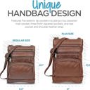 Coffee Krediz Genuine Leather Cross Body Handbag - Soft & Durable Crossbody Bags- Standard Size