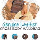 Coffee Krediz Genuine Leather Cross Body Handbag - Soft & Durable Crossbody Bags- Standard Size