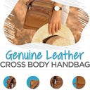 Light Brown Krediz Genuine Leather Cross Body Handbag - Soft & Durable Crossbody Bags- Standard Size