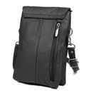 Black Genuine Leather Cell-Phone Crossbody Wallet Purse