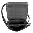 Black Genuine Leather Cell-Phone Crossbody Wallet Purse