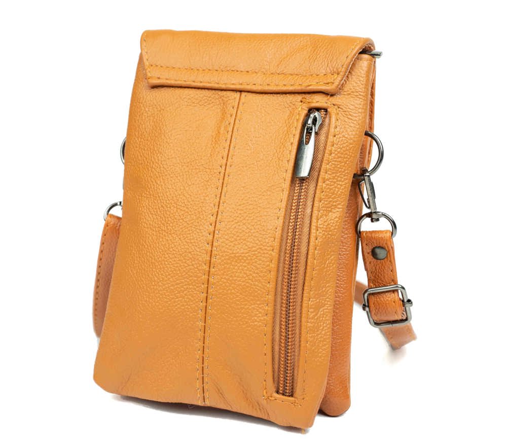 Genuine Leather Cell-Phone Crossbody Wallet Purse