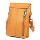 Light Brown Genuine Leather Cell-Phone Crossbody Wallet Purse