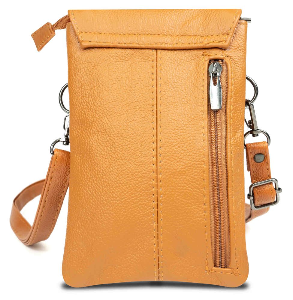 Genuine Leather Cell-Phone Crossbody Wallet Purse